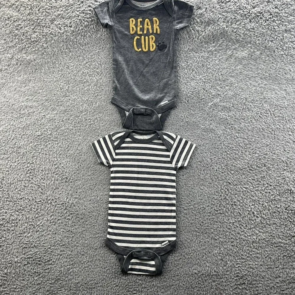 Gerber Bodysuit Lot‎ Baby Boys Size 3-6 Months Grey 2PC Bodysuits Size 3-6M